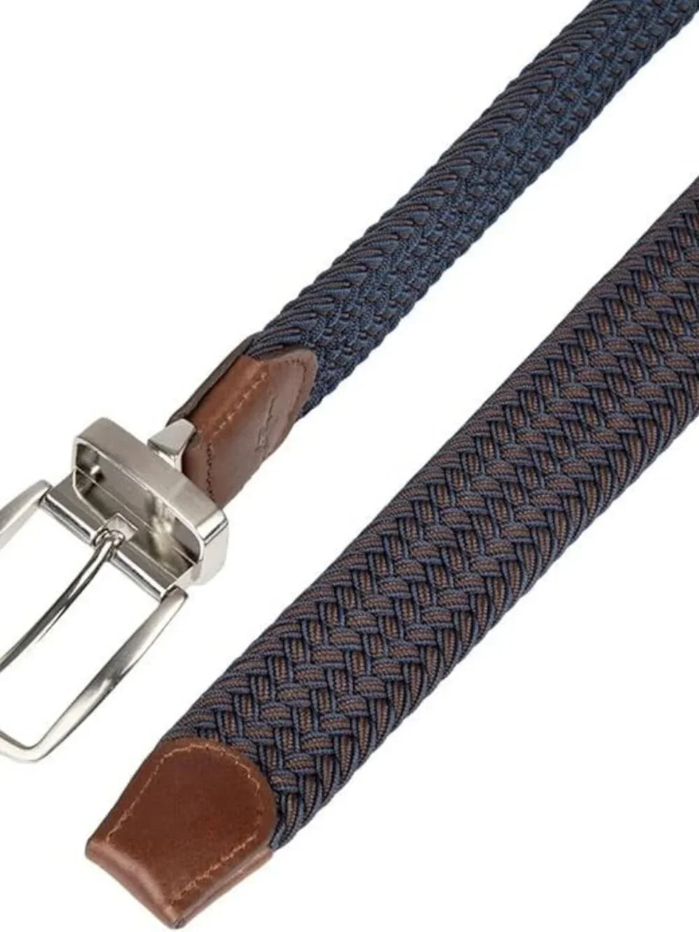 Tommy Men's Stretch Braided Reversible Leather Trim Belt | Navy | L/XL(38-42)